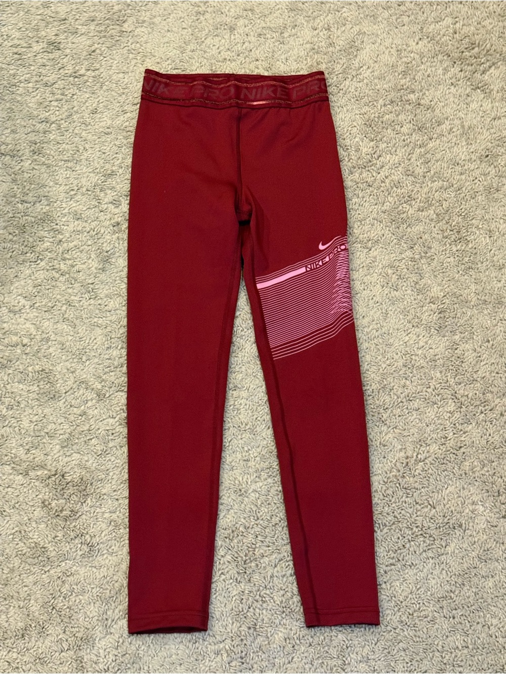 Nike Kids' Burgundy Athletic Leggings